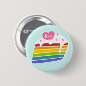 Kinder ouderdomsregenbooglaag Birthday Cake Ronde Button 5,7 Cm (Voorkant /achterkant)