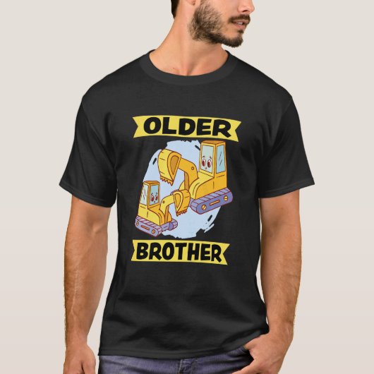 Kinder Oudere Broer 2023 Digger Excavator Dredger T-shirt (Voorkant)