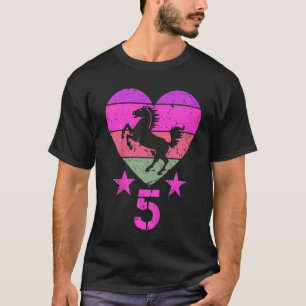 Kinder paard 5 jaar oud kind vijfde vijfde kind t-shirt