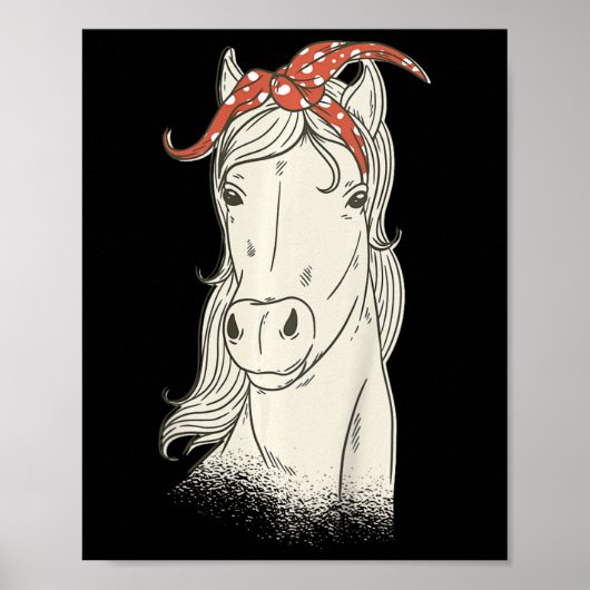 Kinder Paard Met Bandana - Schattigee Paardrijden  Poster (Voorkant)