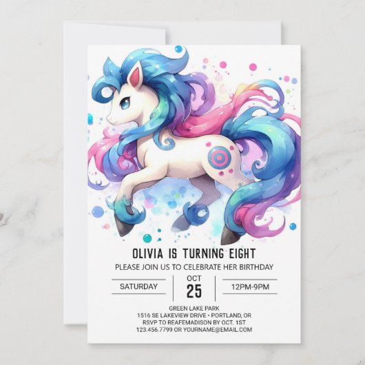 Kinder paardenverjaardag kaart (Voorkant)