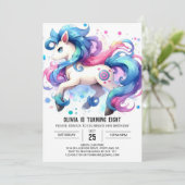 Kinder paardenverjaardag kaart (Staand voorkant)