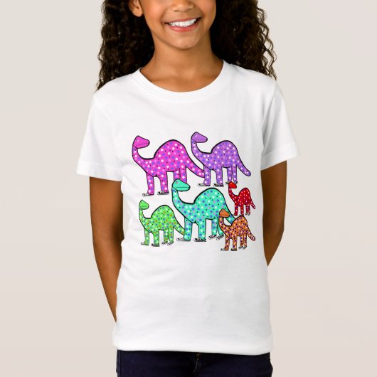 Kinder Paars & Roze Dinosaur T-shirt Cute Gift (Voorkant)