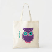 Kinder Paarse Blauwgroen klauwhuil Tote Bag (Voorkant)