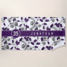 Kinder Paarse grijze voetballen team sportgeschenk