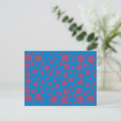 Kinder Paarse poka Dots Blue Dizzy Stippen Fun Art Briefkaart (Staand voorkant)