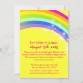 Kinder paarse regenboog 2e verjaardag uitnodiging (Achterkant)