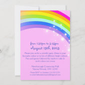 Kinder paarse roze regenboog vijfde verjaardag kaart (Achterkant)