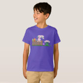 Kinder Paarse T-Shirt Boys Bunny Eggs Holiday (Voorkant volledig)