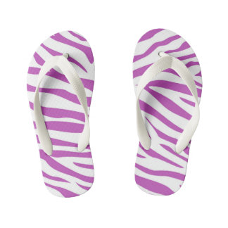 Kinder Paarse Zebra Stripe Teenslippers