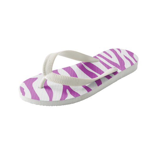 Kinder Paarse Zebra Stripe Teenslippers (Schuin)