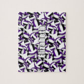 kinder paarse zwarte volleybal team kleuren legpuzzel (Verticaal)