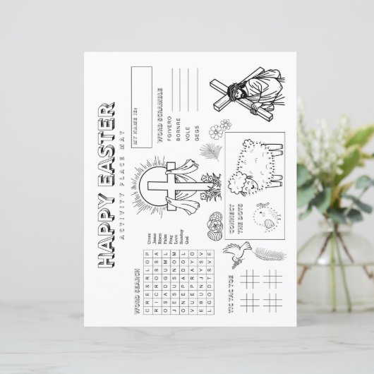 Kinder paasactiviteitsblad (Staand voorkant)