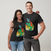 Kinder paasboomkorren Bunny Sunset Retro Dinosaur T-shirt (Unisex)