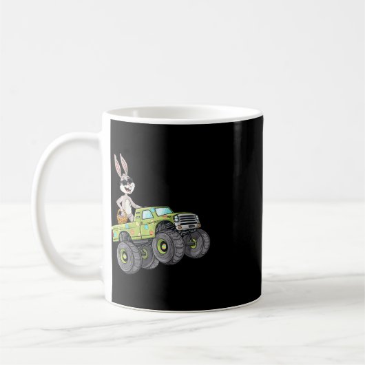 Kinder Paaskonijn Rijden Monster Truck Fun Boys G Koffiemok (Links)