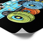 Kinder Paaskonijn Rijden Monster Truck Fun Boys G Poster (Hoek)