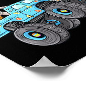 Kinder Paaskonijn Rijden Monster Truck Fun Boys G Poster (Hoek)