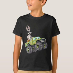 Kinder Paaskonijn Rijden Monster Truck Fun Boys G T-shirt
