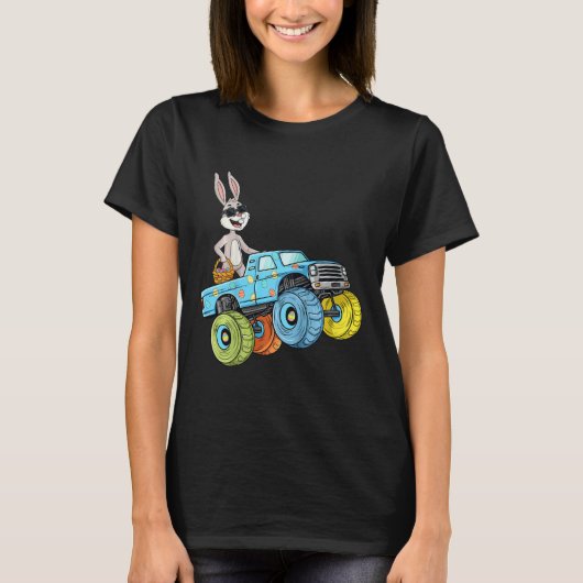 Kinder Paaskonijn Rijden Monster Truck Fun Boys G T-shirt (Voorkant)