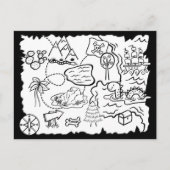 Kinder Pagina voor het kleuren van de Treasure Map Briefkaart (Voorkant)