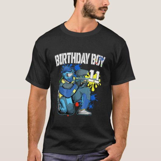 Kinder Paintball Birthday Boy 11-jarige jongens 11 T-shirt (Voorkant)