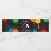 Kinder Paintball kleurrijke verjaardag Waterfles Etiket (Enkel label)