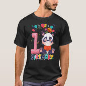 Kinder Panda Birthday 1 jaar oude jongen 1e Panda T-shirt (Voorkant)