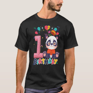 Kinder Panda Birthday 1 jaar oude jongen 1e Panda T-shirt