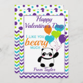 Kinder Panda Valentijnsdag Feestdagenkaart (Voorkant / Achterkant)