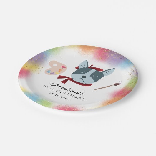 Kinder Pap Dog van Birthday Party Papieren Bordje (Gekanteld)