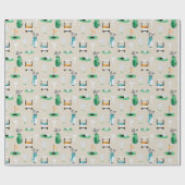 Kinder, Pap, Grampa Golfer Golfcart Golfsport Cadeaupapier (Vlak)