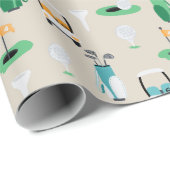 Kinder, Pap, Grampa Golfer Golfcart Golfsport Cadeaupapier (Rol Hoek)