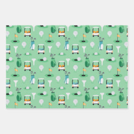 Kinder, Pap, Grampa Golfer Golfcart Golfsport Inpakpapier Vel