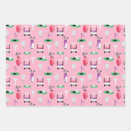 Kinder, Pap, Grampa Golfer Golfcart Golfsport Inpakpapier Vel