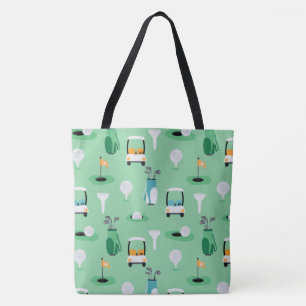 Kinder, Pap, Grampa Golfer Golfcart Golfsport Tote Bag