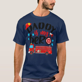 Kinder papa is Hero Proud Vuurbrandweervader T-shirt