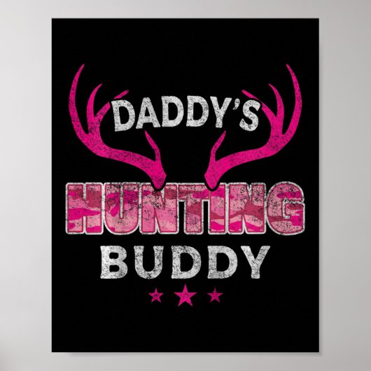 Kinder papa jaagt op buddy grappig camo dochter fu poster (Voorkant)