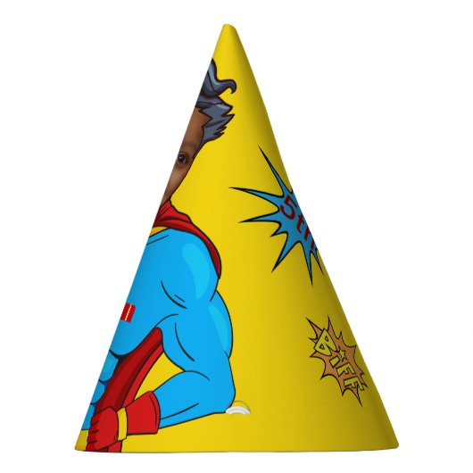 Kinder Papier Pet Superhero Verjaardag Feesthoedjes (Rechts)