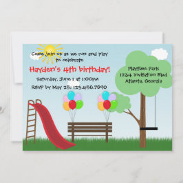 Kinder Park Birthday Party Invitation Kaart
