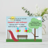 Kinder Park Birthday Party Invitation Kaart (Staand voorkant)
