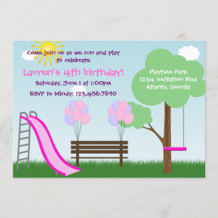 Kinder Park Birthday Party Invitation Kaart