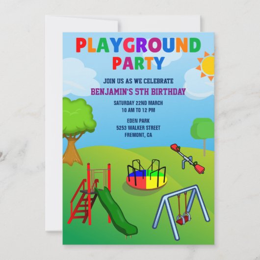 Kinder park in Colorful Playground Kaart (Voorkant)