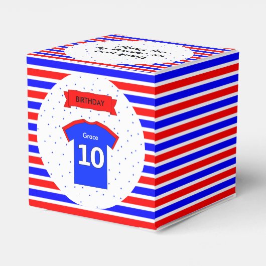 Kinder partij 10e verjaardag aangepaste naam bedankdoosjes (Achterkant)