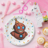 Kinder Partij Bord – Schattigee Rode Robot met Par (Feest)