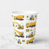 Kinder partij Cute Yellow Construction Dump Truck Papieren Bekers (Achterkant)