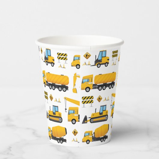 Kinder partij Cute Yellow Construction Dump Truck Papieren Bekers (Rechts)