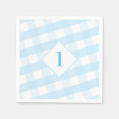 KINDER PARTIJ gingham patroon jongen blauw leefti Servet (Voorkant)