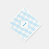 KINDER PARTIJ  gingham patroon jongen blauw leefti Servet (Hoek)