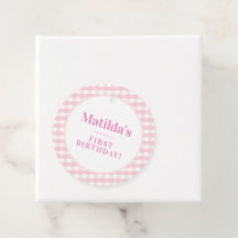 KINDER PARTIJ  gingham patroon roze