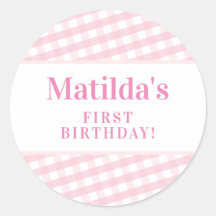 KINDER PARTIJ  gingham patroon roze